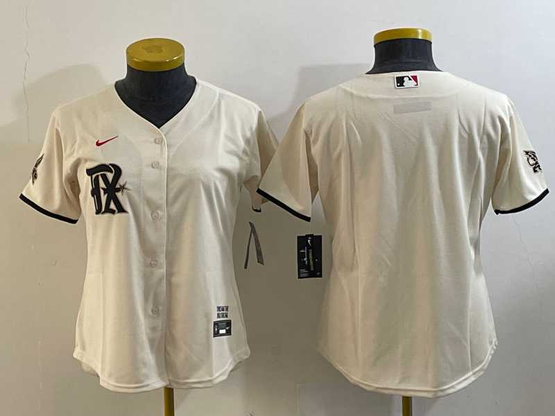 Women%27s Texas Rangers Blank Cream 2023 City Connect Stitched Baseball Jersey->mlb youth jerseys->MLB Jersey